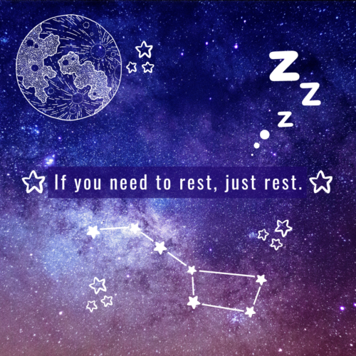 If you need to rest, just rest.