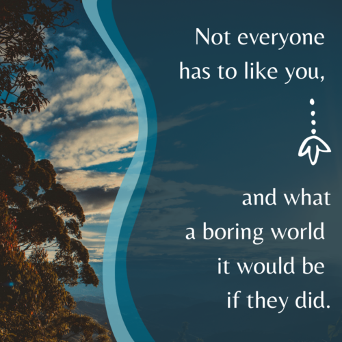 Not everyone has to like you, and what a boring world it would be if they did.