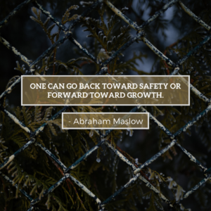 One can go back toward safety or forward toward growth.